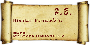 Hivatal Barnabás névjegykártya